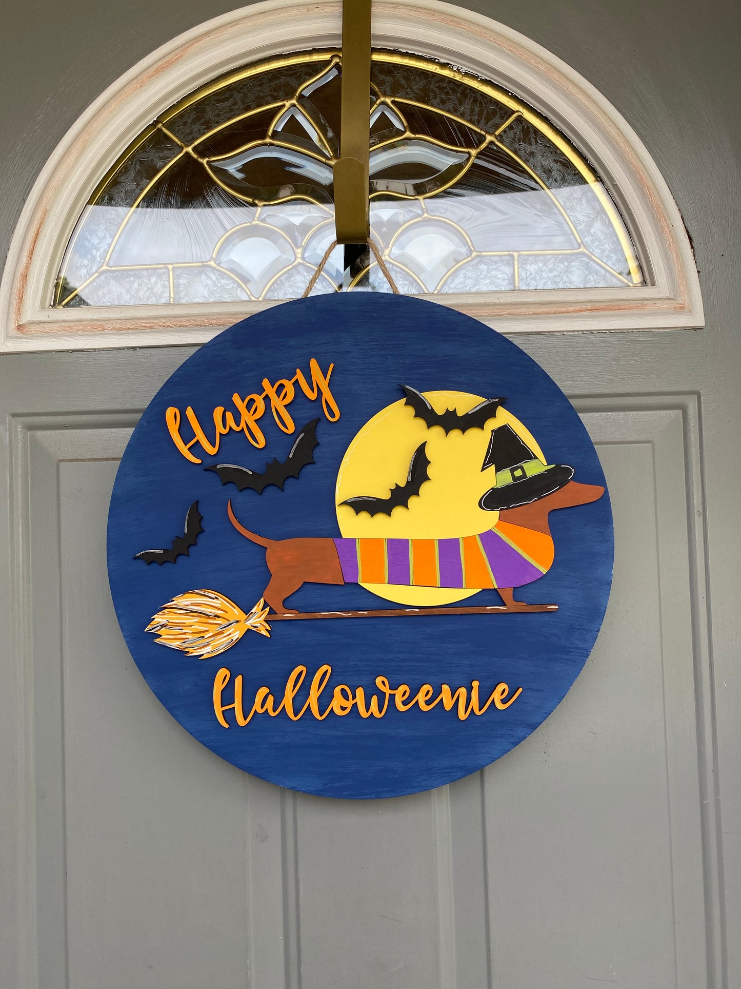 Happy Halloweenie Round Layered Sign / Laser Cut Door Hanger / Blanks for DIY Project