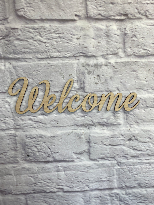Welcome / Words / Laser Wood Cut Out