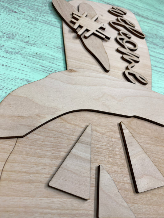 Pumpkin Man Door Hanger Laser Cut Wooden Blank