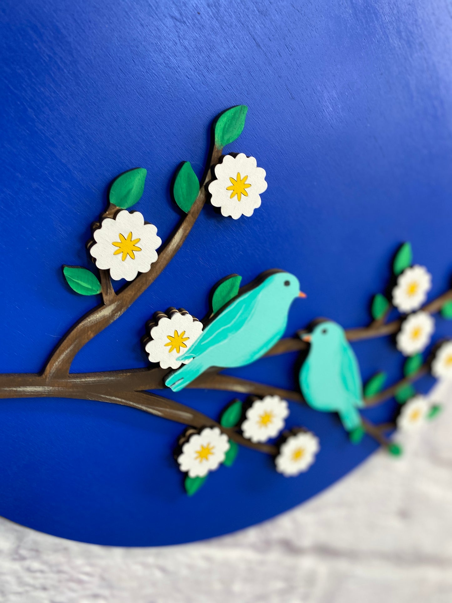 Birds on a Limb / Birds in Bloom Door Hanger / wall Decor Laser Cut Blank for DIY Project