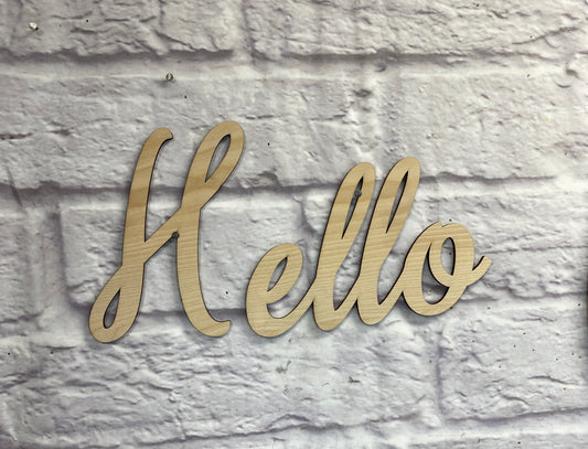 Hello  / Words / Laser Wood Cut Out