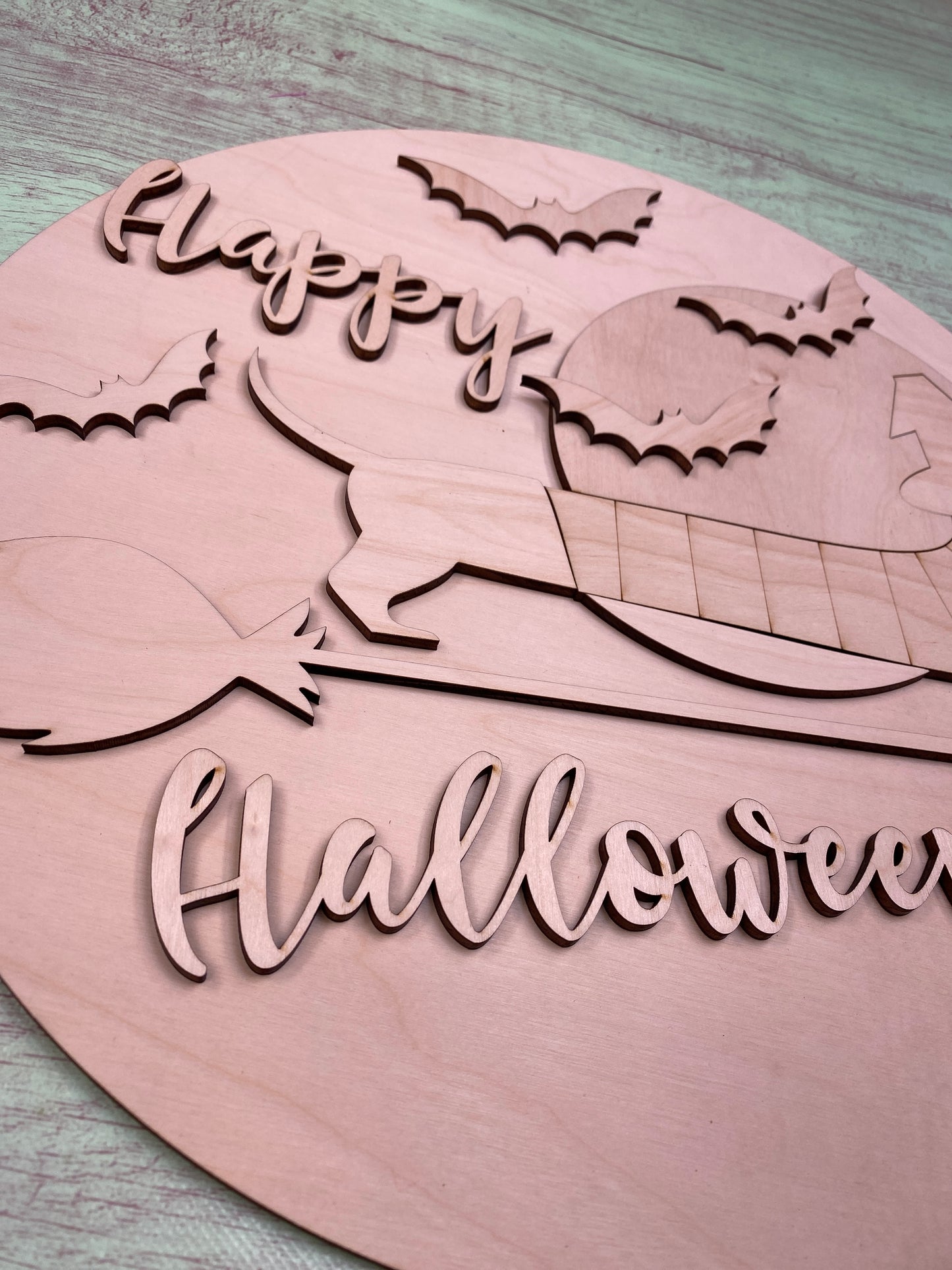 Happy Halloweenie Round Layered Sign / Laser Cut Door Hanger / Blanks for DIY Project