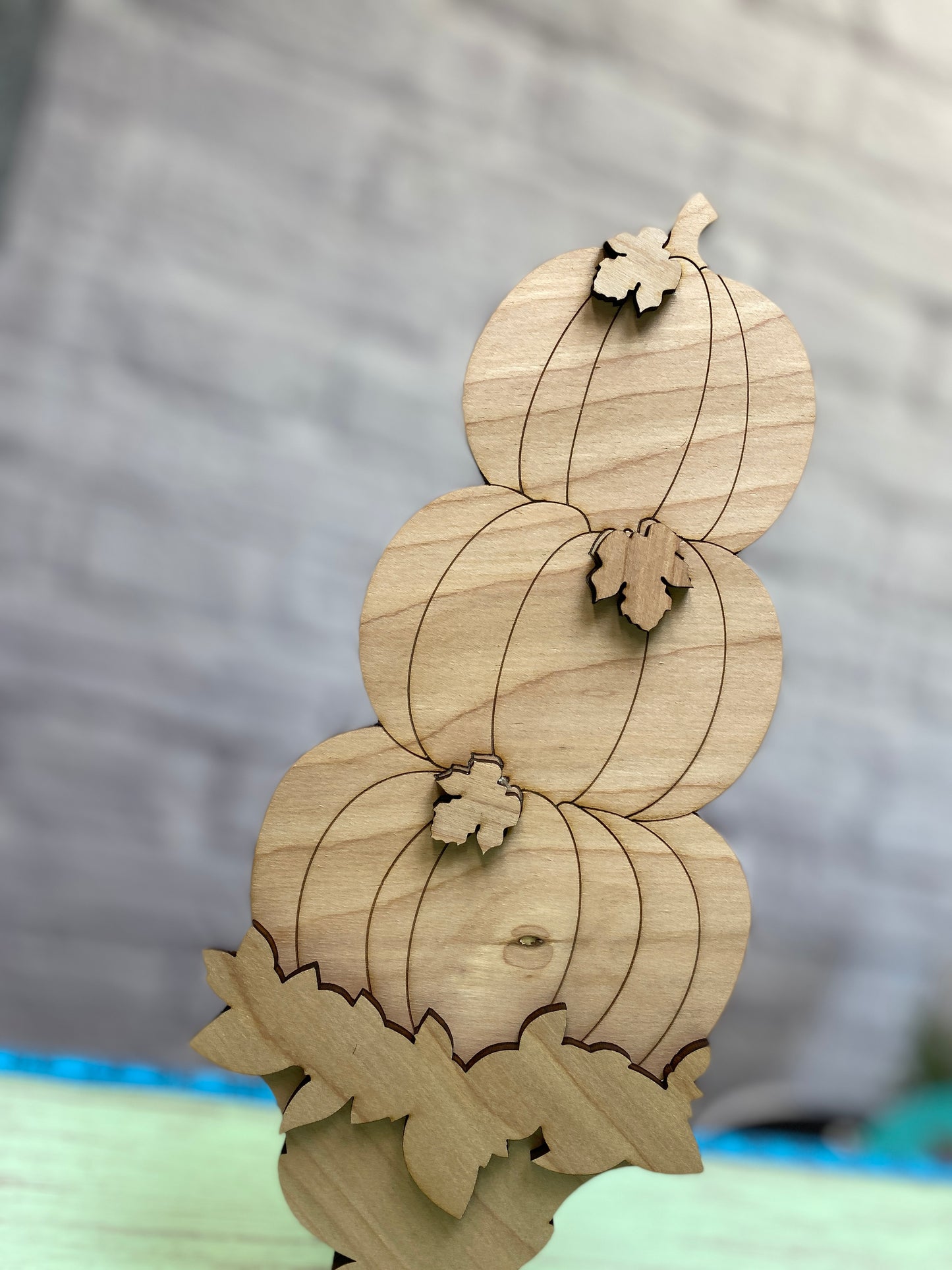 Pumpkin Stack with Urn Laser Cut / Engraved Wooden Blank