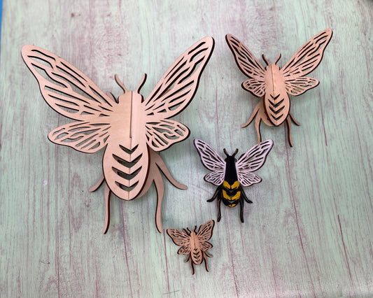 3D Bumble Bee Laser Cut Out Blank